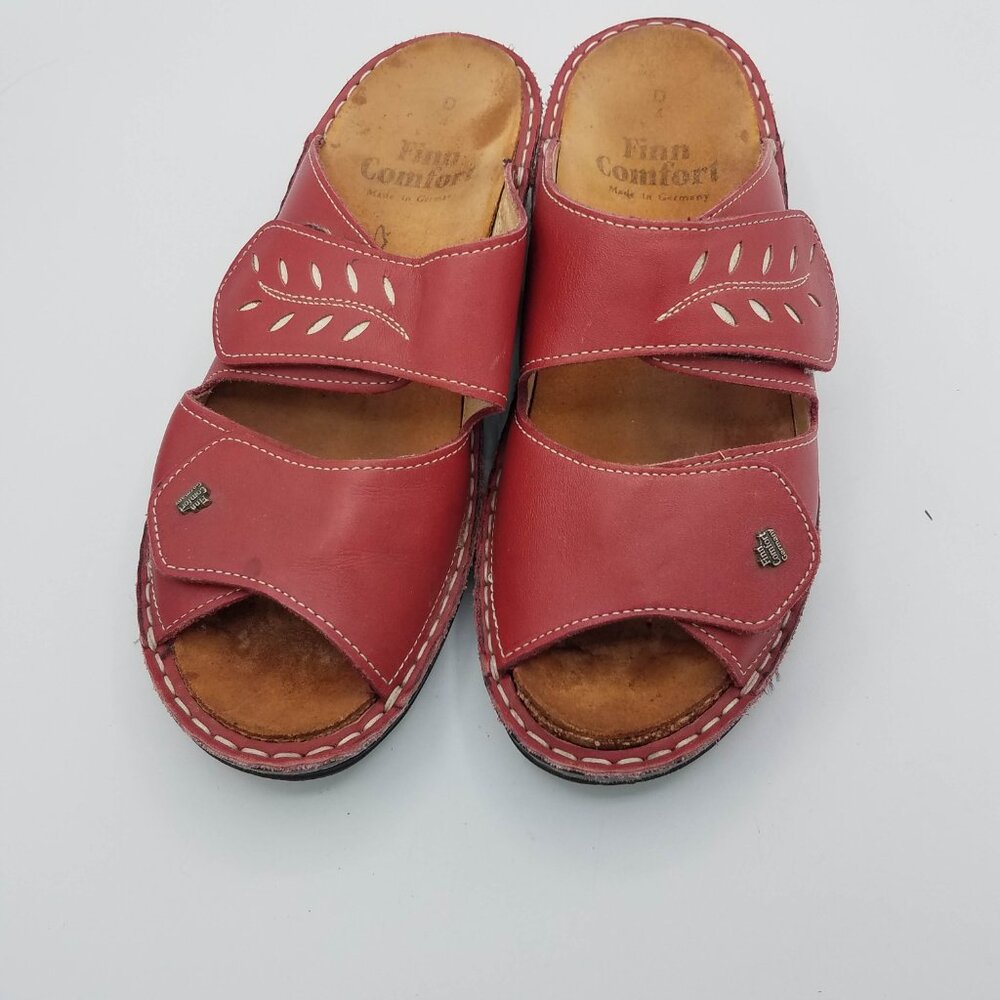 Finn Comfort Germany Sandals Red Slip On Shoes Womens UK 4 D US 6.5